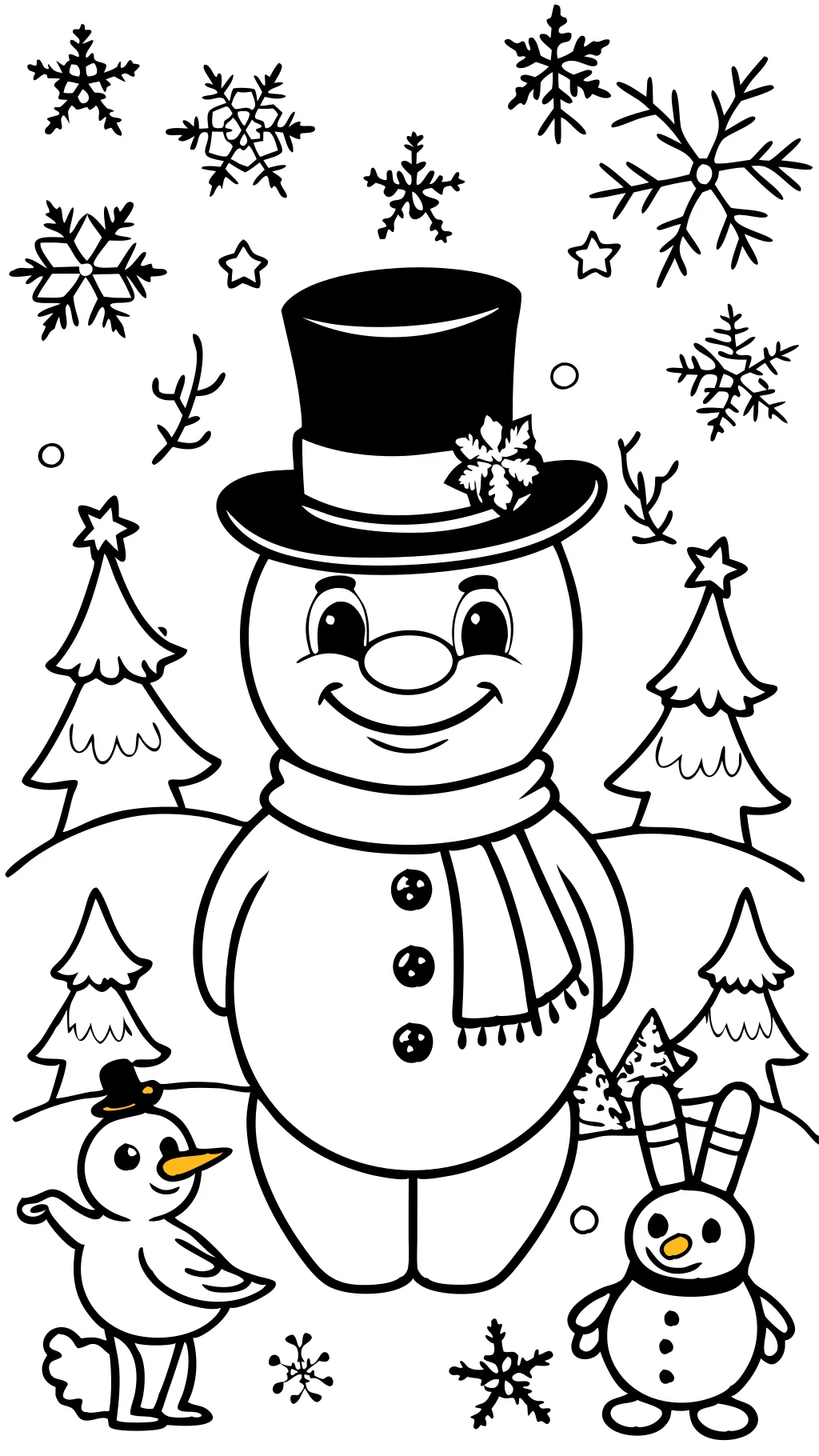 Página para colorear del muñeco de nieve Frosty